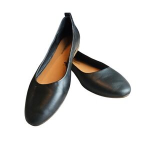 Lucky Brand Canison Black Leather Ballet Flats Womens Size 8.5 M Minimalist